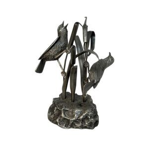 Vintage Pewter Gilroy Roberts Red-Winged Blackbirds 1978 7"